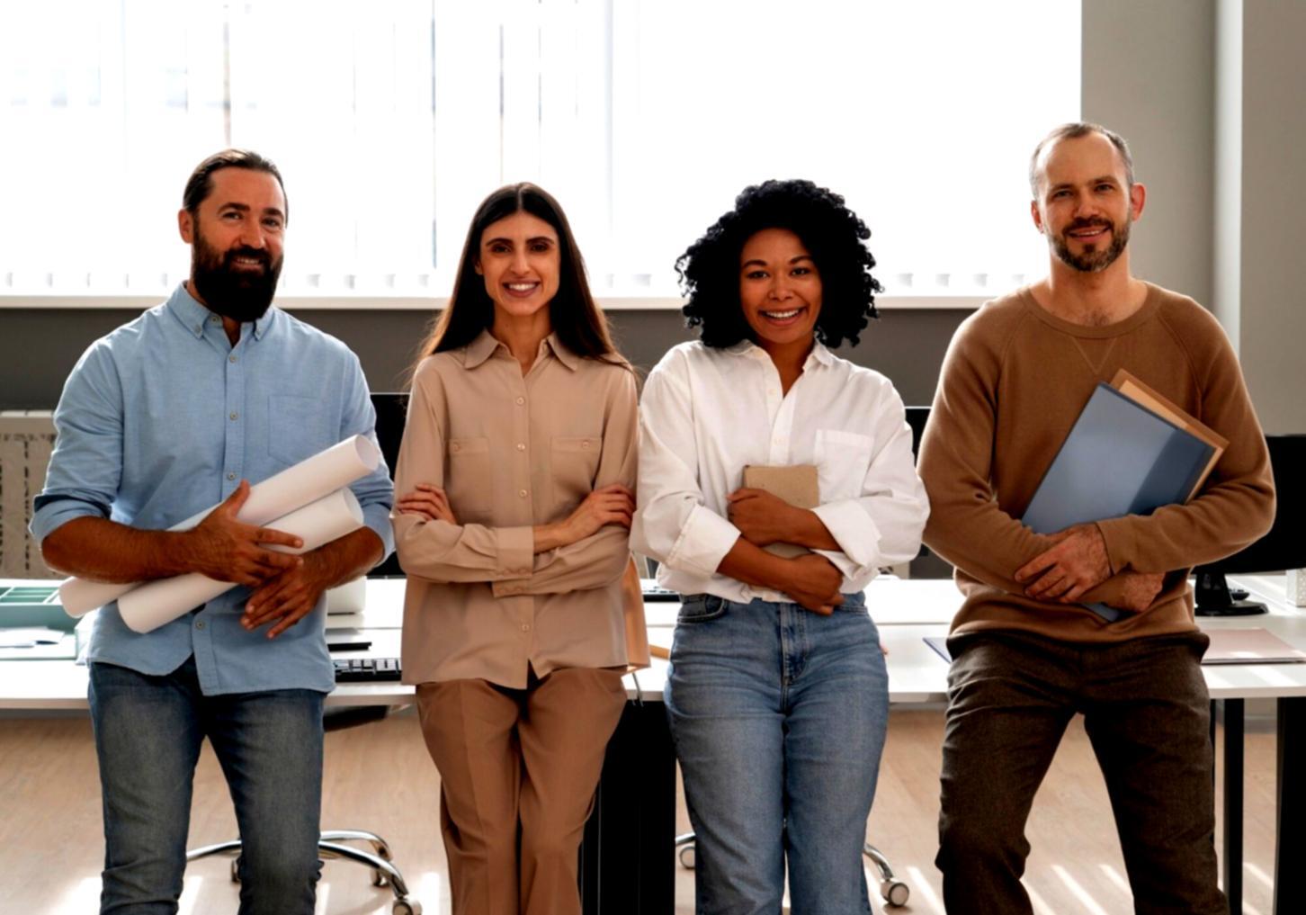 Ambiente de trabajo sereno con elementos que transmiten organización y tranquilidad financiera